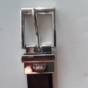 Chaps boys black belt w/silver buckle, Large 30-32 bonded leather